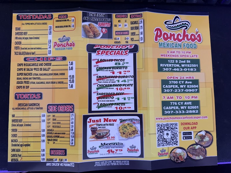 Food and interior photo 1 at Poncho's Mexican Food in Riverton