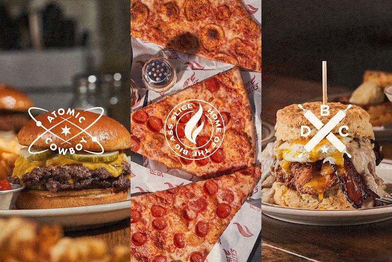 Food and interior photo 1 at Atomic Cowboy home of Denver Biscuit Co & Fat Sully's NY Pizza in Golden