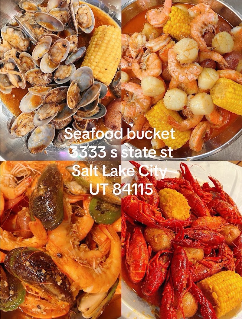 Food and interior photo 3 at Seafood Bucket Cajun Style Seafood Restaurant in South Salt Lake