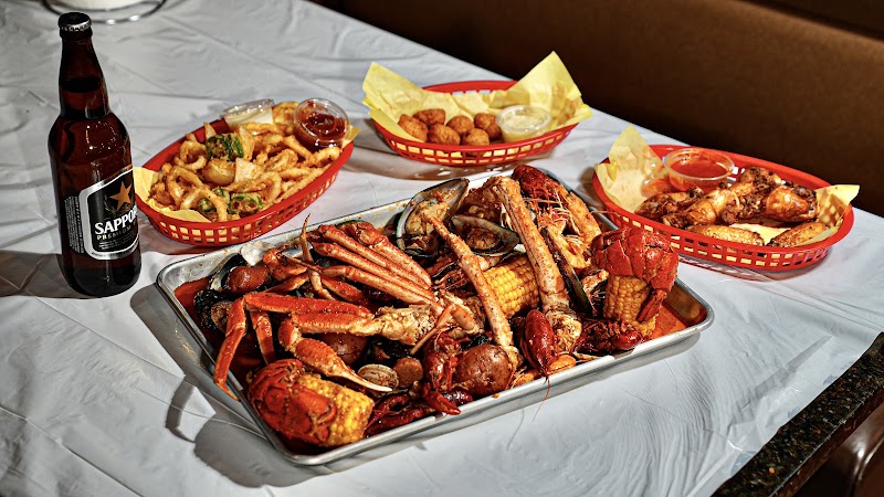 Food and interior photo 4 at Seafood Bucket Cajun Style Seafood Restaurant in South Salt Lake