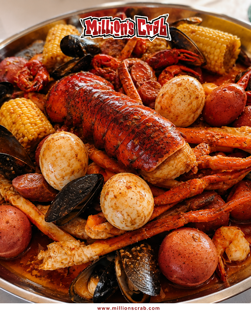 Food and interior photo 2 at Million’s Crab Boiled Seafood - Ashwaubenon in Ashwaubenon