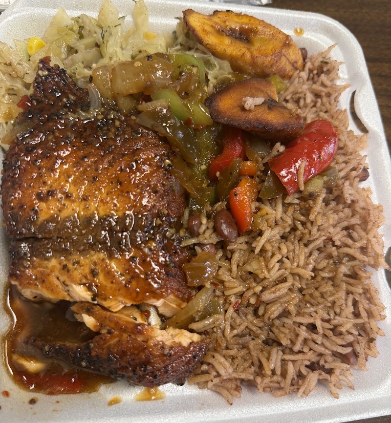 Food and interior photo 2 at Ziggy's Caribbean Cuisine in Minot