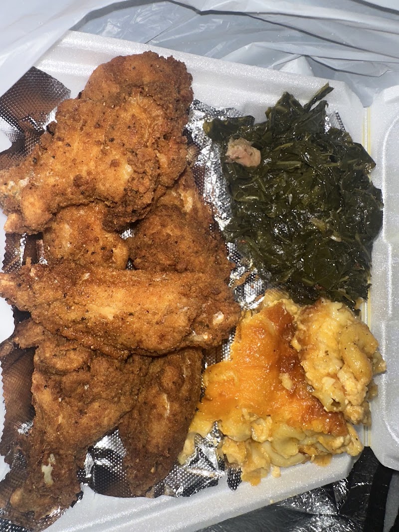 Food and interior photo 1 at E’s Fish and Chips Soul Food Restaurant in Waterbury