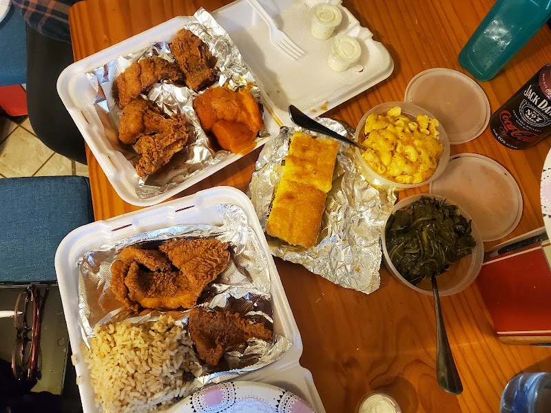 Food and interior photo 4 at E’s Fish and Chips Soul Food Restaurant in Waterbury